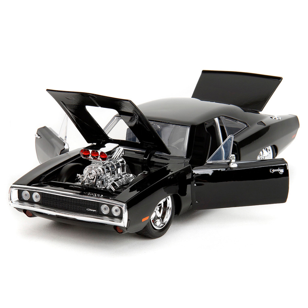 1970 Dodge Charger Black with Race Interior "Fast & Furious" Movie 1/24 Diecast Model Car