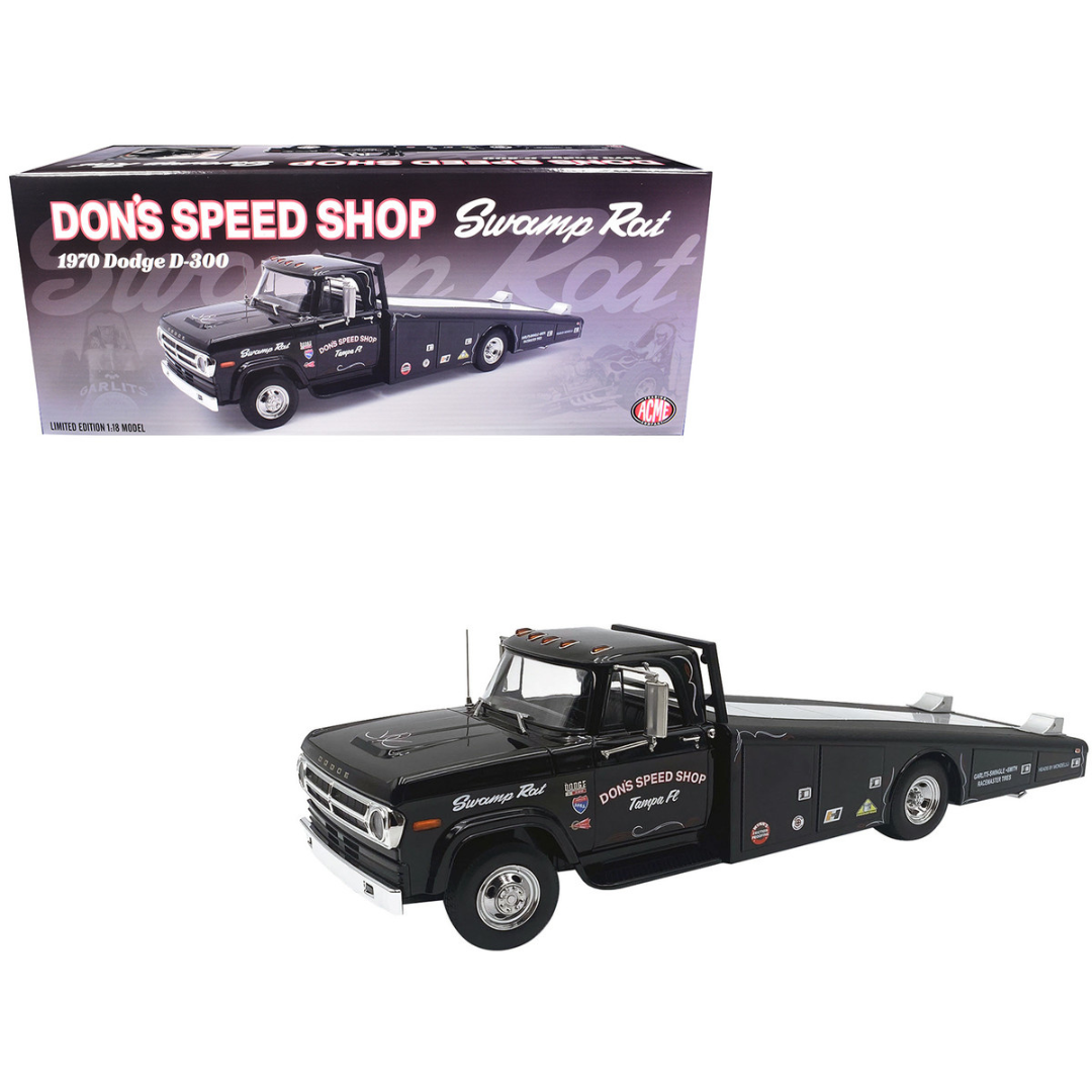 1970 Dodge D-300 Ramp Truck Black "Don's Speed Shop" Limited Edition to 300 pieces Worldwide 1/18 Diecast Model Car