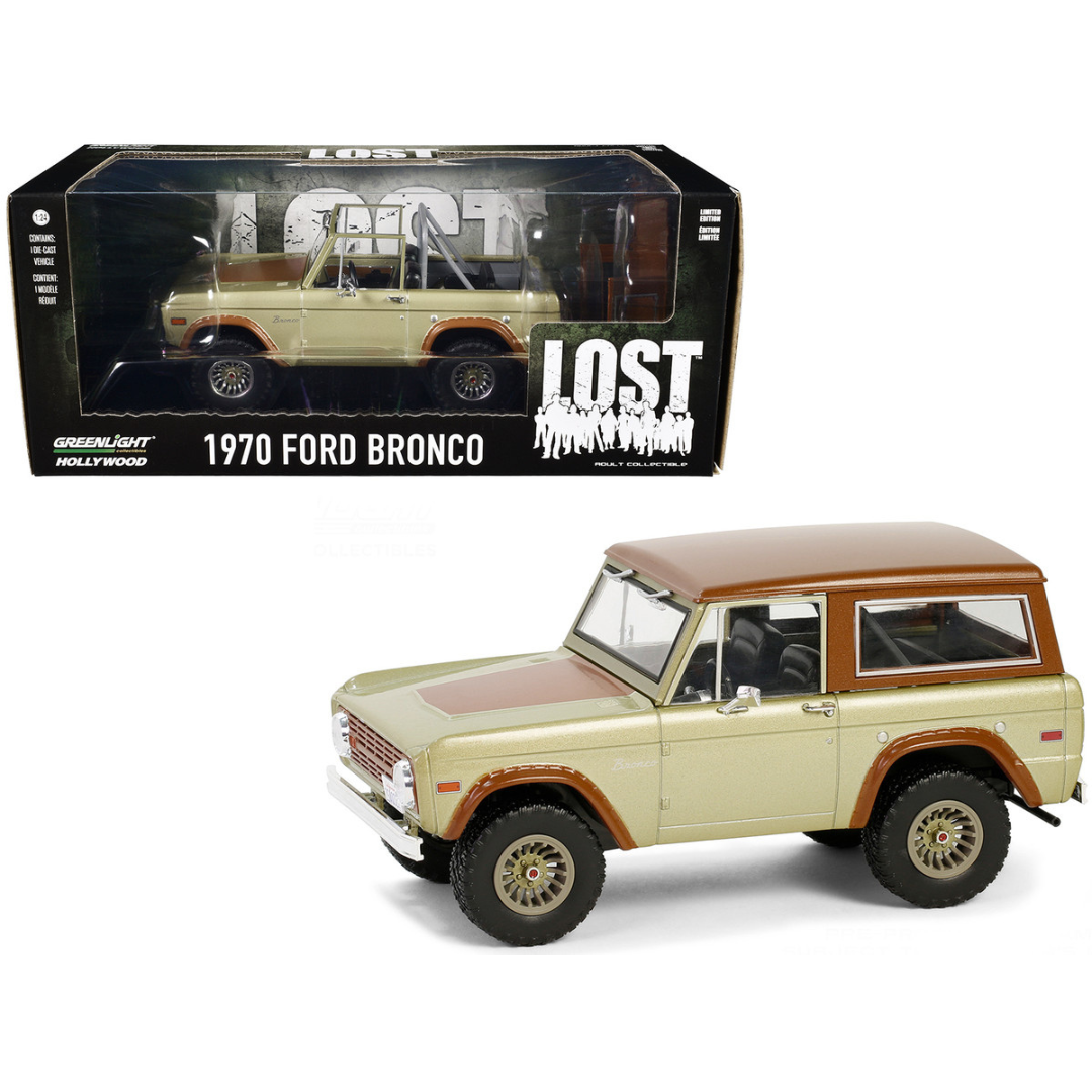 1970 Ford Bronco Gold Metallic with Brown Hood and Top "Lost" (2004-2010) TV Series "Hollywood" Series 20 1/24 Diecast Model Car