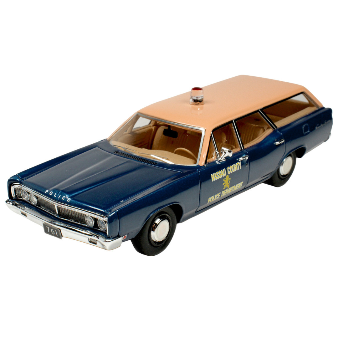 1970 Ford Country Squire Wagon Police Car "Nassau County Police Department" Blue and Tan Limited Edition to 200 pieces Worldwide 1/43 Model Car