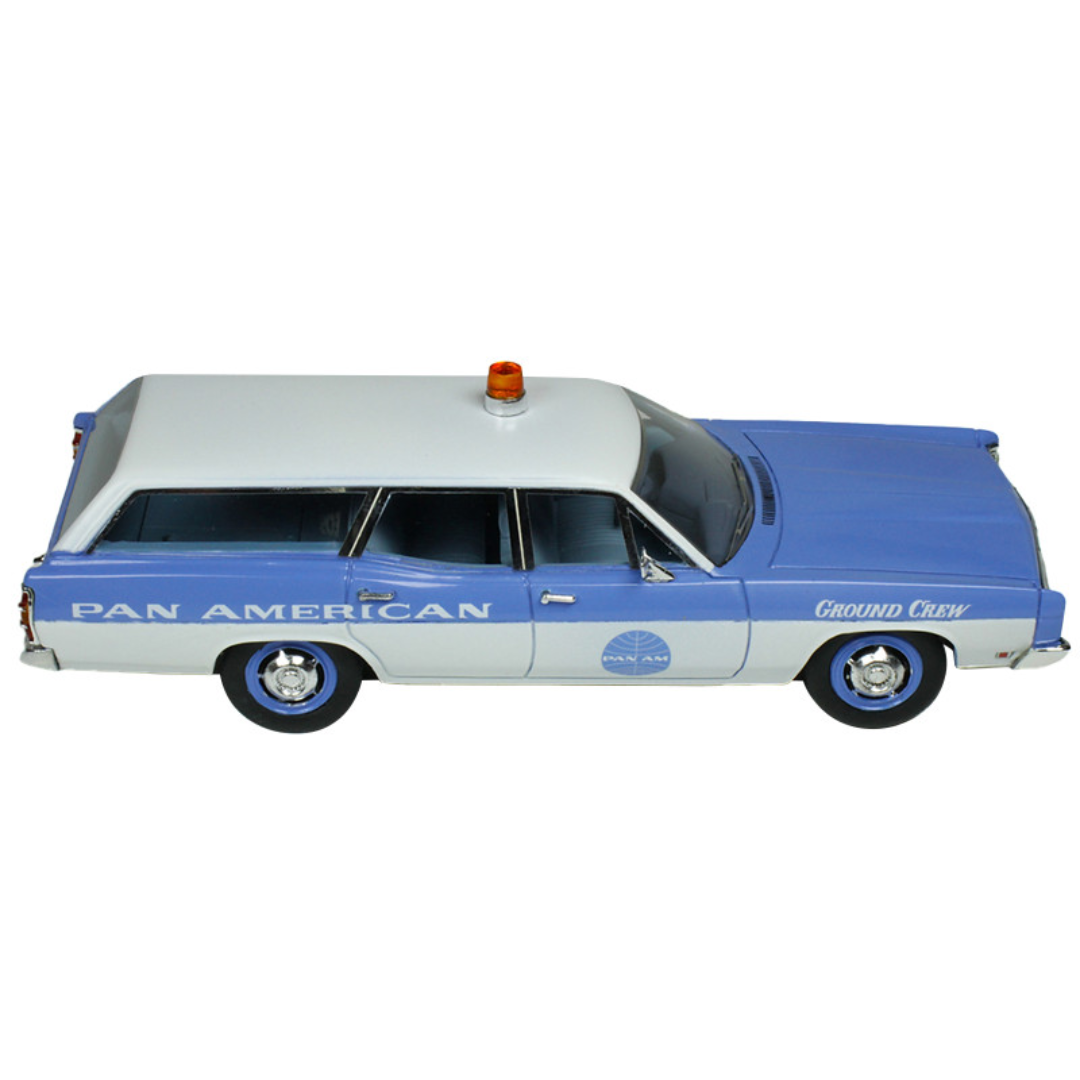 1970-ford-galaxie-station-wagon-blue-and-white-with-blue-interior-pan-american-airlines-ground-crew-limited-edition-to-180-pieces-worldwide-1-43-model-car-by-goldvarg-collection