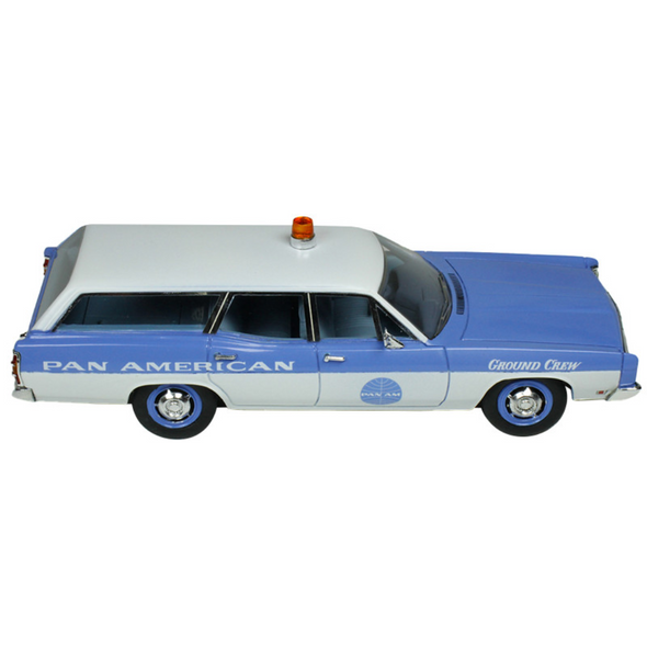 1970 Ford Galaxie Station Wagon Blue and White with Blue Interior "Pan-American Airlines Ground Crew" Limited Edition to 180 pieces Worldwide 1/43 Model Car by Goldvarg Collection