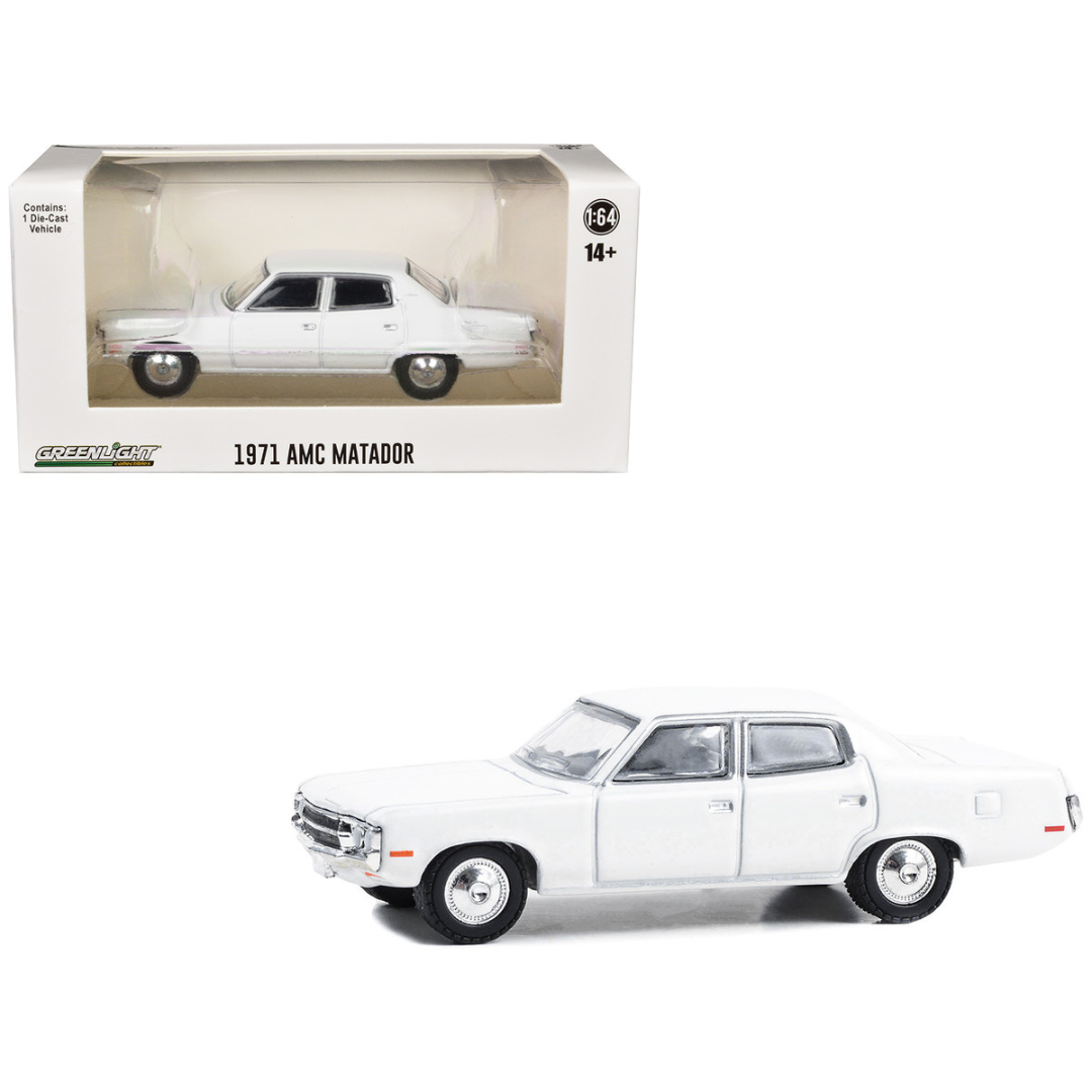 1971-78 AMC Matador Police Car White "Hot Pursuit - Hobby Exclusive" Series 1/64 Diecast Model Car