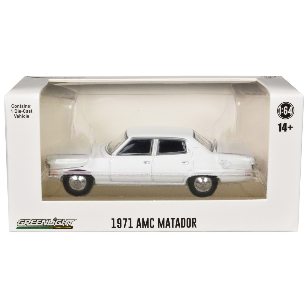 1971-78 AMC Matador Police Car White "Hot Pursuit - Hobby Exclusive" Series 1/64 Diecast Model Car