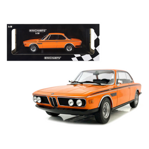 1971 BMW 3.0 CSL Orange with Black Stripes Limited Edition to 600 pieces Worldwide 1/18 Diecast Model Car by Minichamps