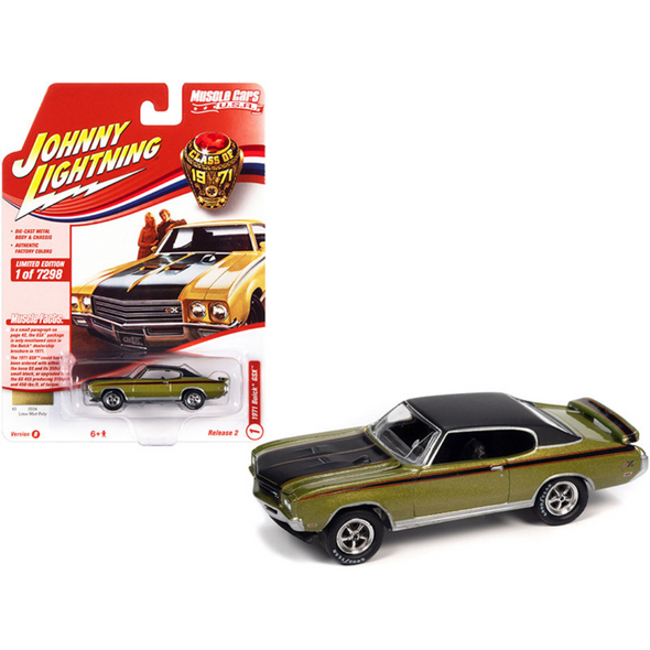 1971 Buick GSX Lime Mist Green Metallic 1/64 Diecast Model Car by Johnny Lightning
