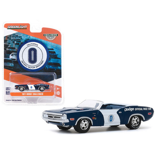 1971 Dodge Challenger Convertible Official Pace Car "Ontario Motor Speedway" 1/64 Diecast Model Car by Greenlight