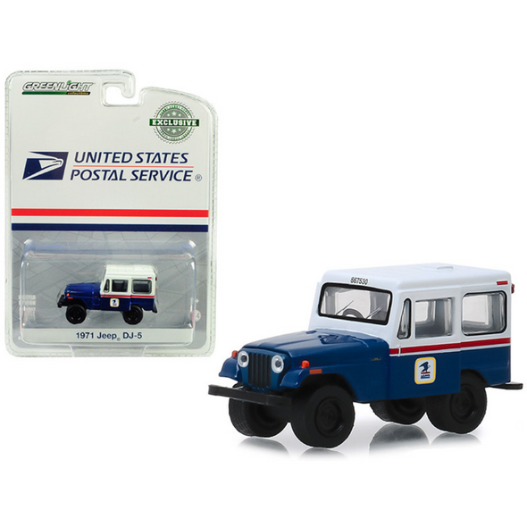 1971 Jeep DJ-5 "United States Postal Service" (USPS) 1/64 Diecast Model Car by Greenlight