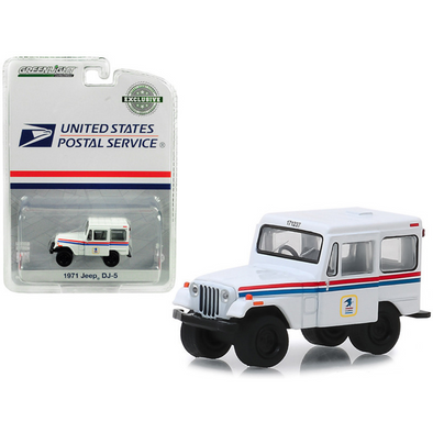 1971 Jeep DJ-5 White "United States Postal Service" (USPS) 1/64 Diecast Model Car by Greenlight
