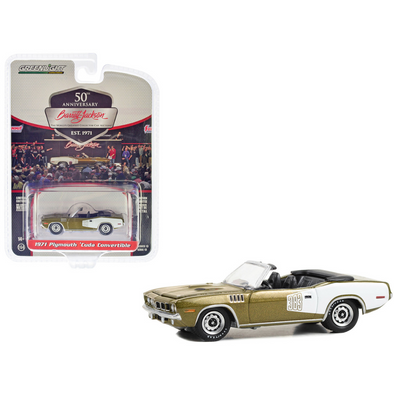 1971-plymouth-barracuda-383-convertible-tawny-gold-metallic-and-white-lot-1071-barrett-jackson-scottsdale-edition-series-13-1-64-diecast-model-car-by-greenlight-37300e-classic-auto-store-online