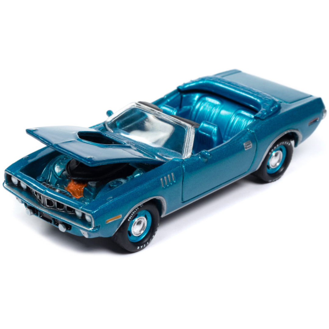 1971-plymouth-barracuda-convertible-blue-fire-metallic-with-blue-interior-mecum-auctions-limited-edition-to-2496-pieces-worldwide-hobby-exclusive-series-1-64-diecast-model-car-by-johnny-lightning-jlsp375-classic-auto-store-online