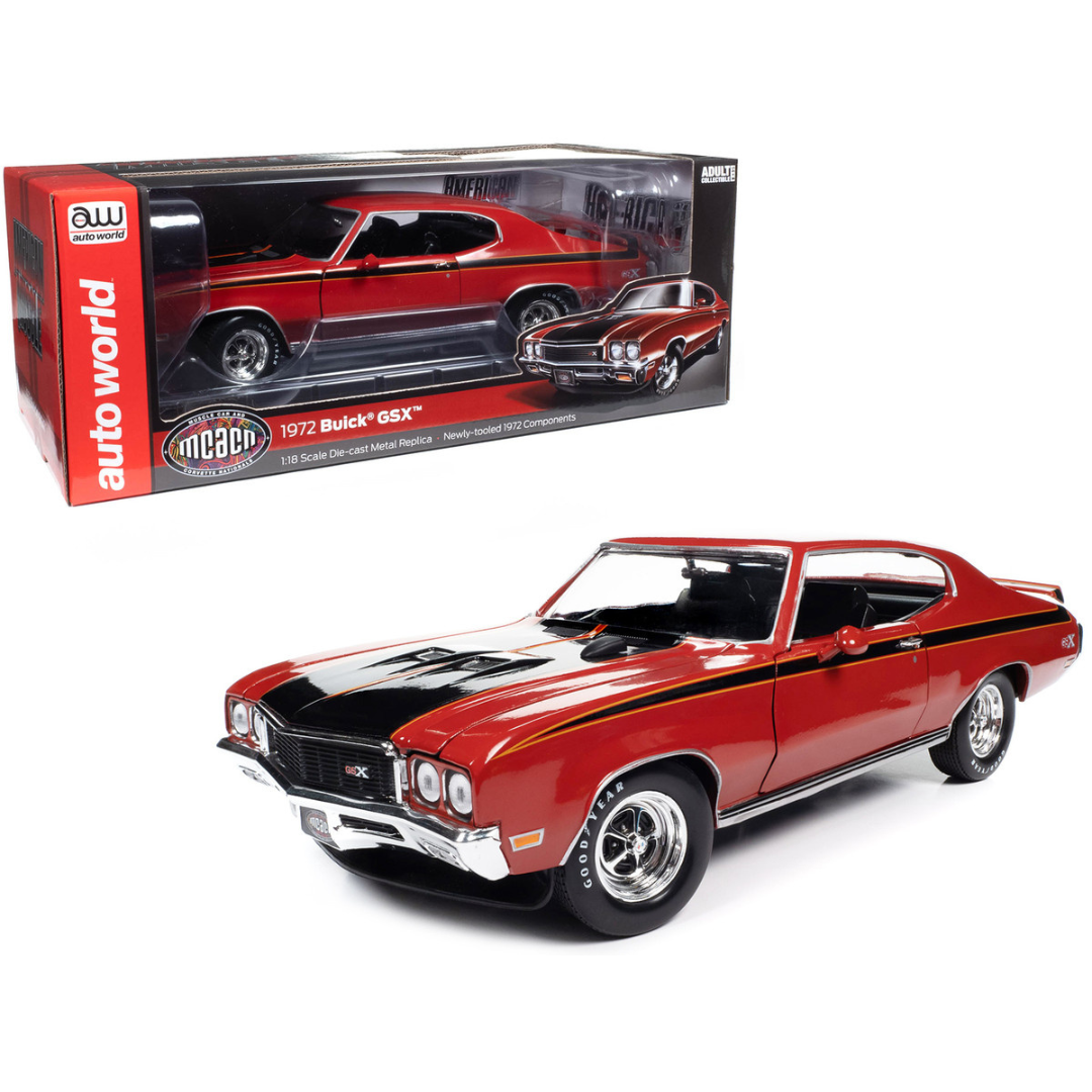 1972-buick-gsx-fire-red-muscle-car-corvette-nationals-1-18-diecast-model-car-by-auto-world