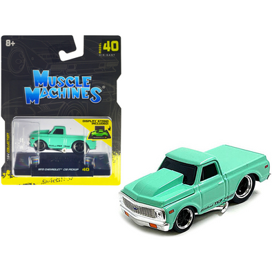 1972 Chevrolet C10 Pickup Truck Light Green 1/64 Diecast Model Car by Muscle Machines