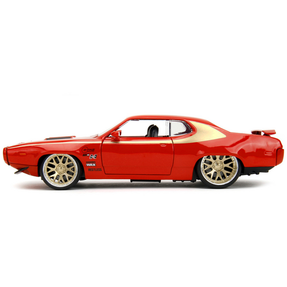 1972-plymouth-gtx-red-with-gold-graphics-1-24-diecast-model-car-by-jada