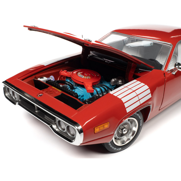 1972 Plymouth Road Runner GTX Rallye Red 1/18 Diecast Model Car by Auto World
