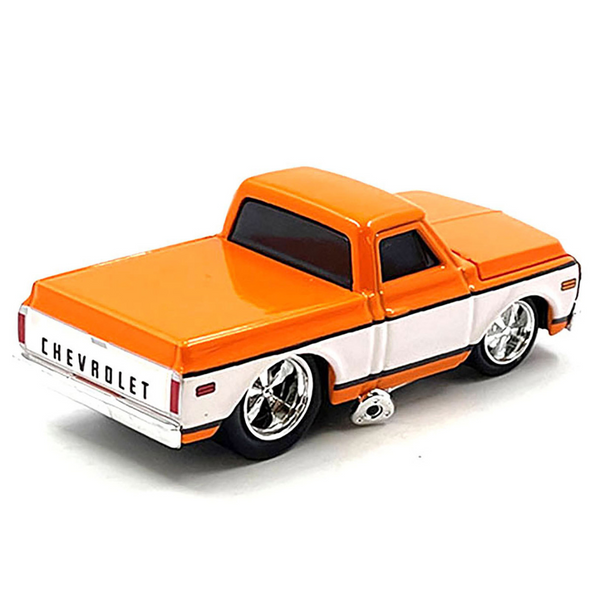 1972 Chevrolet C-10 Pickup Truck Orange and White 1/64 Diecast Model Car