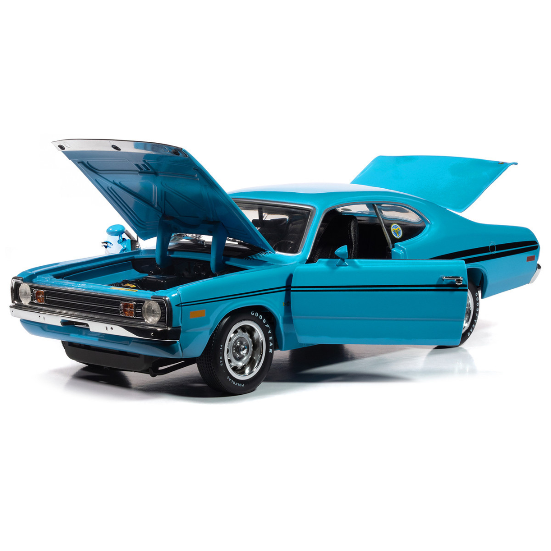 1972 Dodge Demon GSS "Mecum Auctions" Petty Blue with Black Stripes "American Muscle" Series 1/18 Diecast Model Car