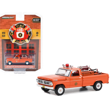 1972 Ford F-250 Pickup Truck with Fire Equipment Hose and Tank Red "Lionville Pennsylvania Fire Company" "Fire & Rescue" Series 4 1/64 Diecast Model Car by Greenlight