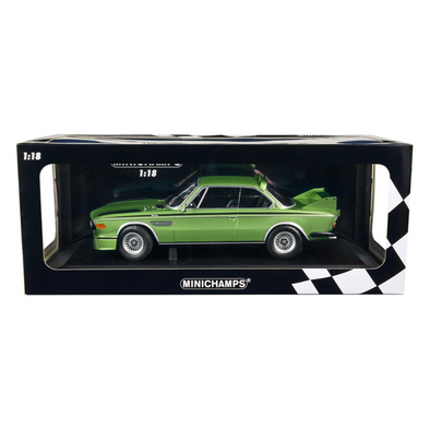 1973 BMW 3.0 CSL Green Metallic with Black Stripes Limited Edition to 450 pieces Worldwide 1/18 Diecast Model Car by Minichamps