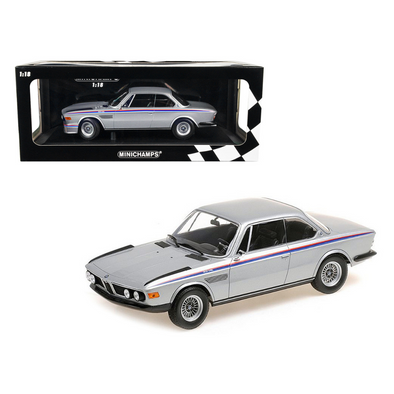 1973-bmw-3-0-csl-silver-metallic-with-red-and-blue-stripes-limited-edition-to-540-pieces-worldwide-1-18-diecast-model-car-by-minichamps