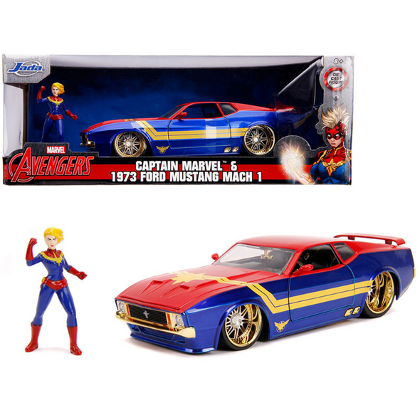 1973 Ford Mustang Mach 1 with Captain Marvel Diecast "Avengers" 1/24 Diecast