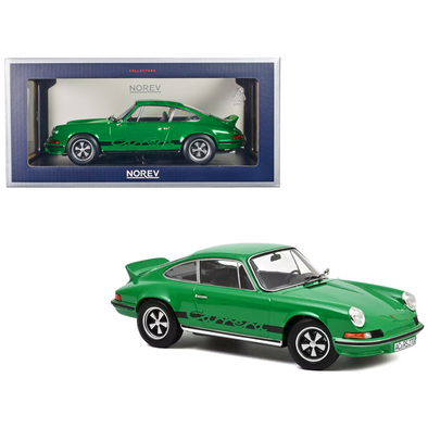 1973 Porsche 911 RS Touring Green with Black Stripes 1/18 Diecast Model Car