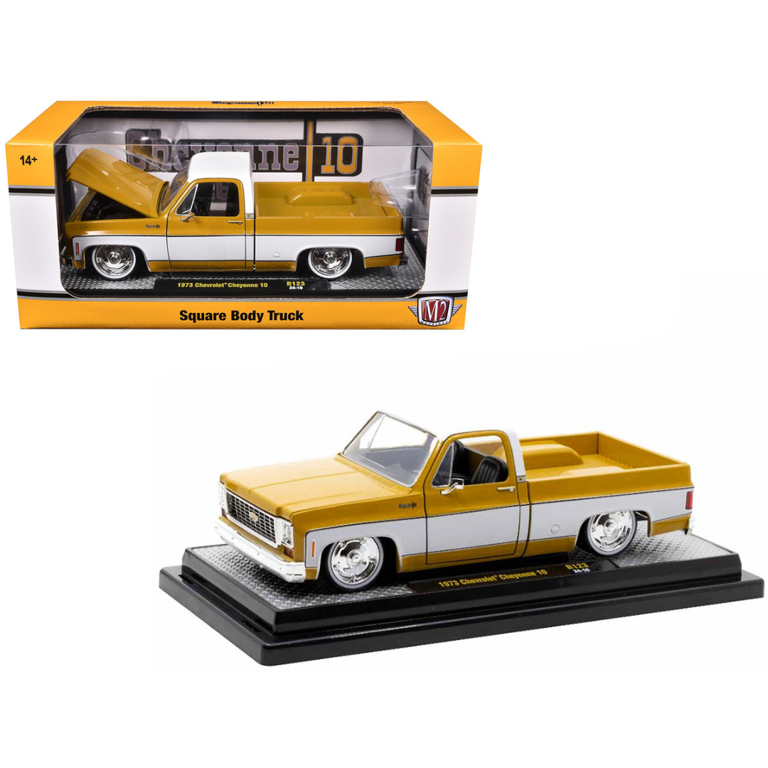 1973 Chevrolet Cheyenne 10 Pickup Truck Glossy Gold and White Limited Edition 1/24 Diecast Model Car