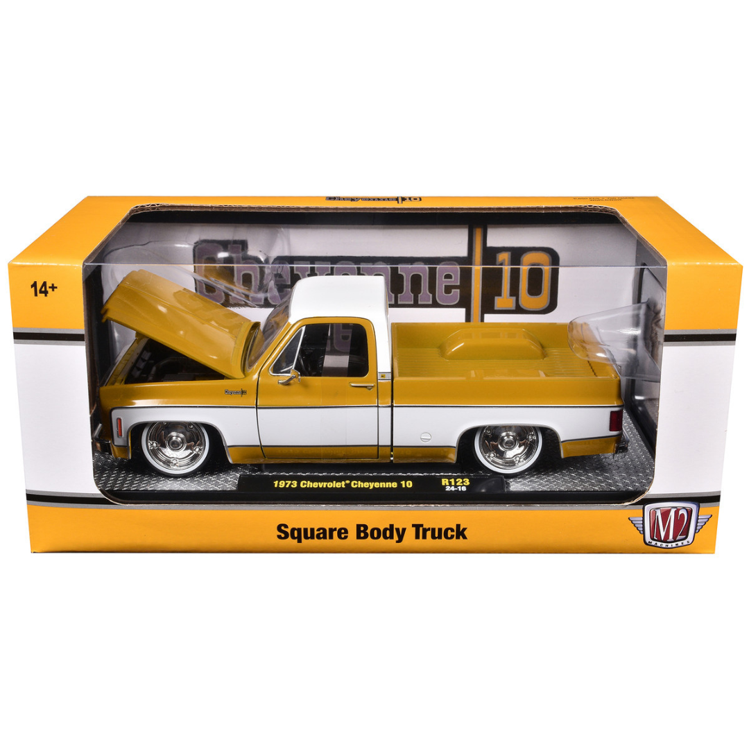 1973 Chevrolet Cheyenne 10 Pickup Truck Glossy Gold and White Limited Edition 1/24 Diecast Model Car