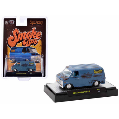 1973 Chevrolet G10 Van Blue (Rusted) with Blue Interior "Smoke Box" Limited Edition 1/64 Diecast Model Car