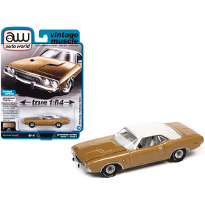 1974 Dodge Challenger Rallye Gold Metallic Limited Edition 1/64 Diecast Model Car by Auto World