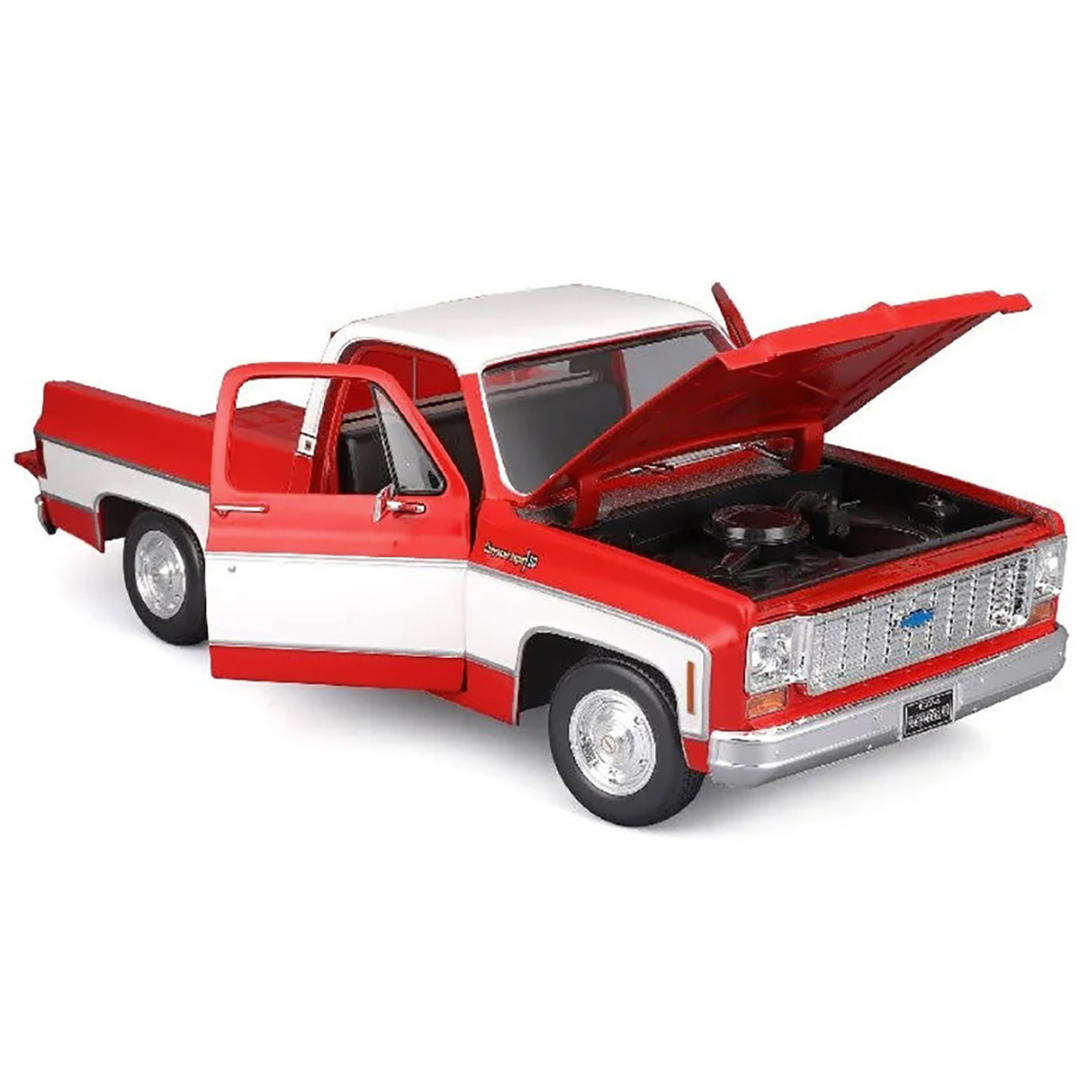 1974 Chevrolet C10 Cheyenne Super Pickup Truck Red and White "Special Edition" Series 1/18 Diecast Model Car