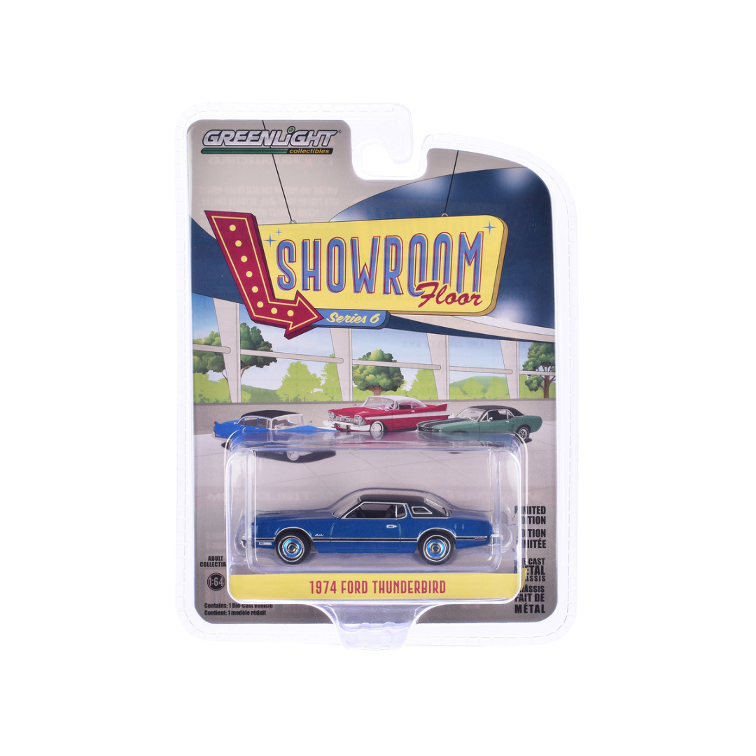 1974 Ford Thunderbird Blue Starfire "Showroom Floor" Series 6 1/64 Diecast Model Car