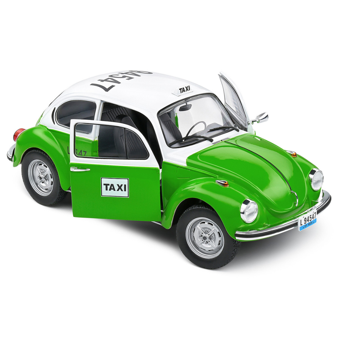 1974 Volkswagen Beetle 1303 "Mexican Taxi" Green and White 1/18 Diecast Model Car