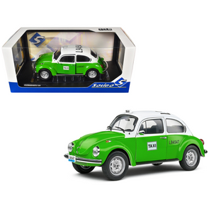 1974 Volkswagen Beetle 1303 "Mexican Taxi" Green and White 1/18 Diecast Model Car