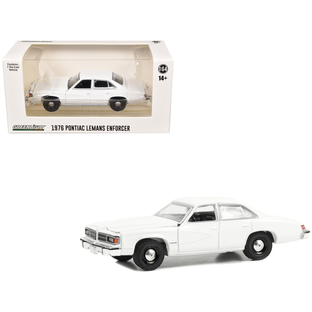 1976-77 Pontiac LeMans Enforcer White "Hot Pursuit - Hobby Exclusive" Series 1/64 Diecast Model Car