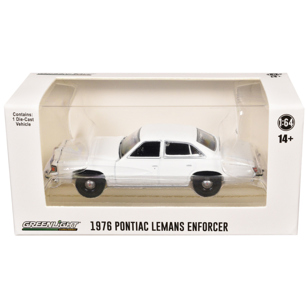 1976-77 Pontiac LeMans Enforcer White "Hot Pursuit - Hobby Exclusive" Series 1/64 Diecast Model Car