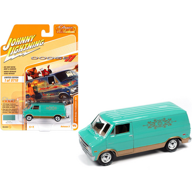 1976-dodge-tradesman-van-custom-mint-green-1-64-diecast-model-car-by-johnny-lightning