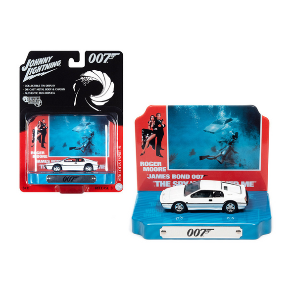1976-lotus-esprit-s1-white-with-collectible-tin-display-007-james-bond-the-spy-who-loved-me-1977-movie-10th-in-the-james-bond-series-1-64-diecast-model-car-by-johnny-lightning