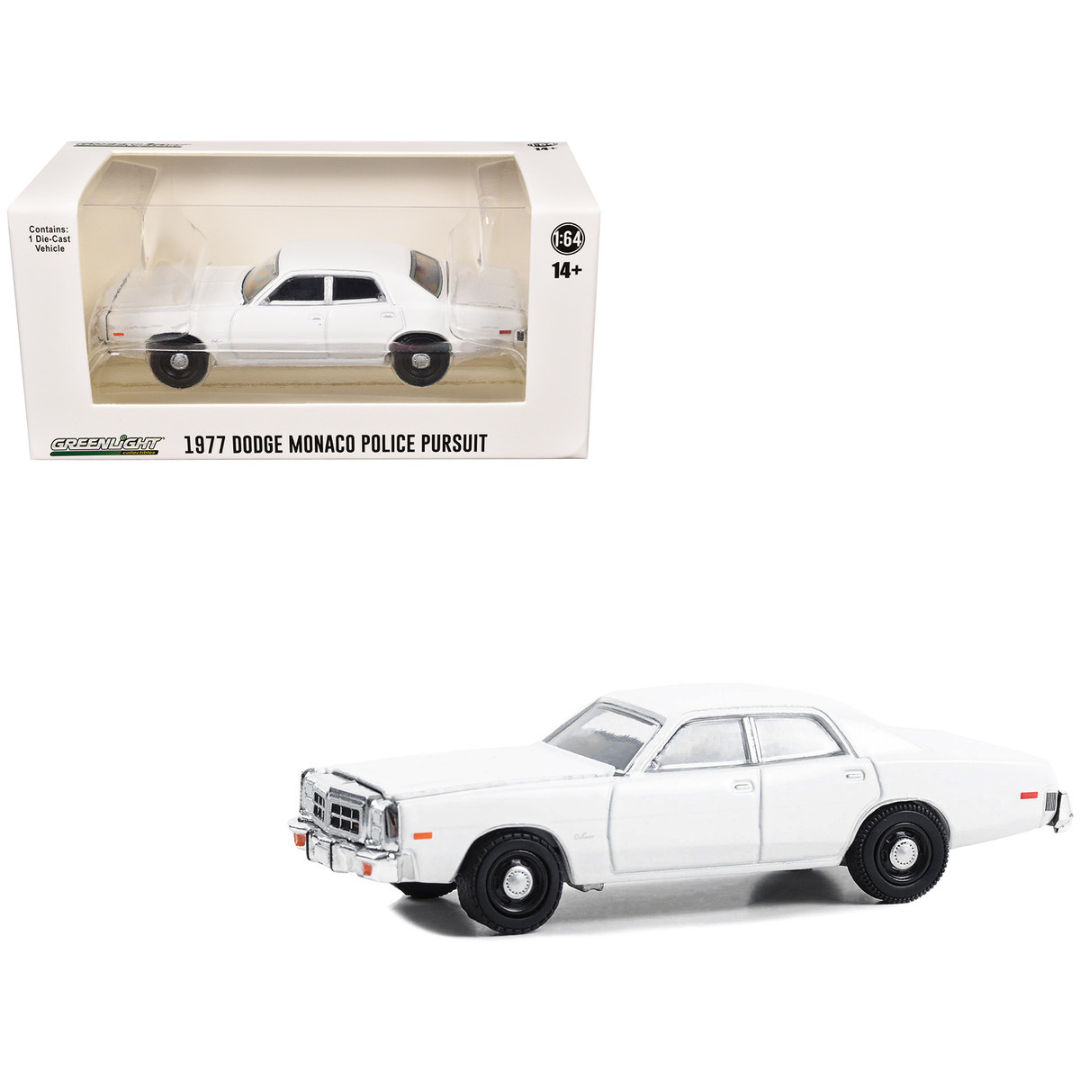 1977-78 Dodge Monaco Police Pursuit White "Hot Pursuit - Hobby Exclusive" Series 1/64 Diecast Model Car