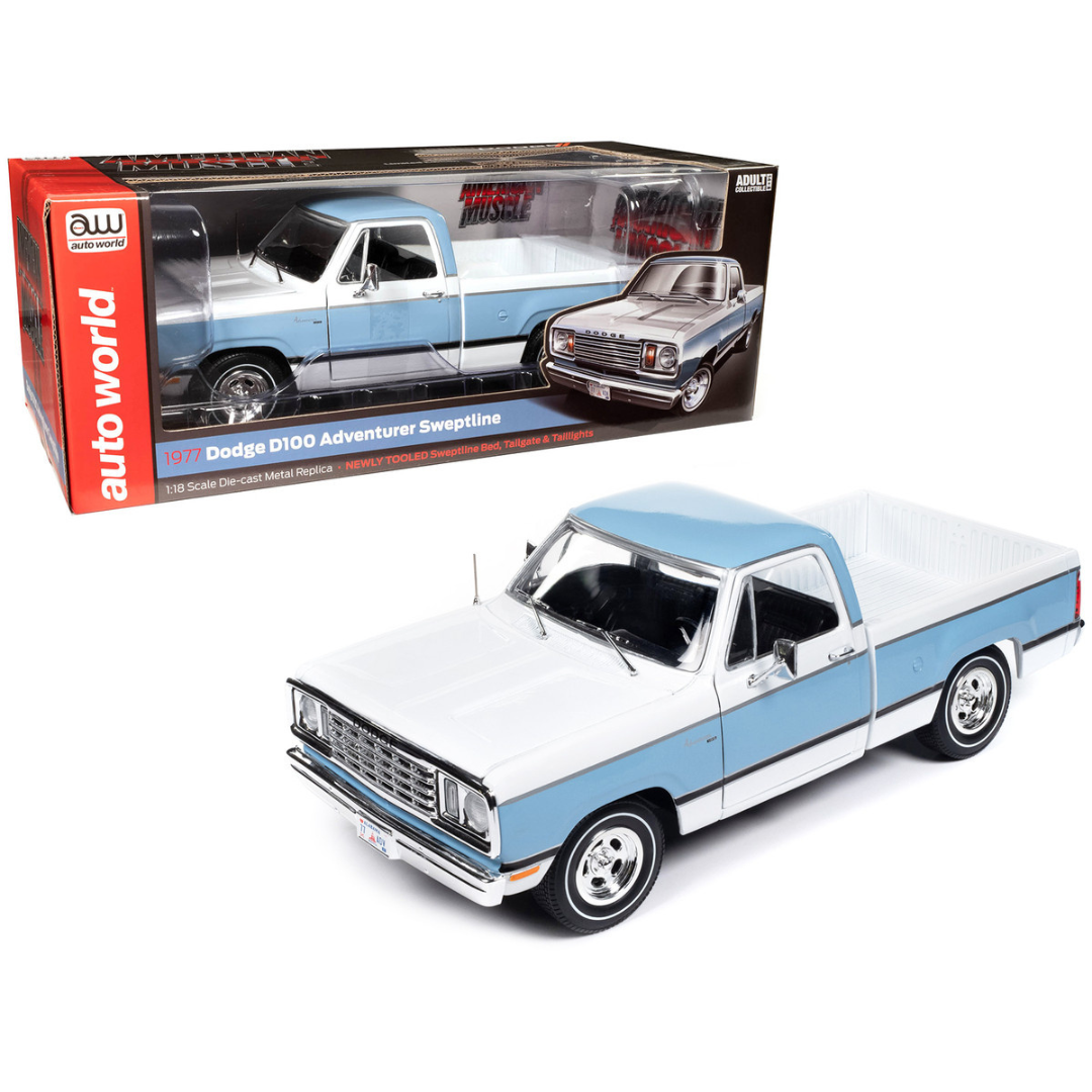 1977 Dodge D100 Adventurer Sweptline Pickup "American Muscle" Series 1/18 Diecast Model Car