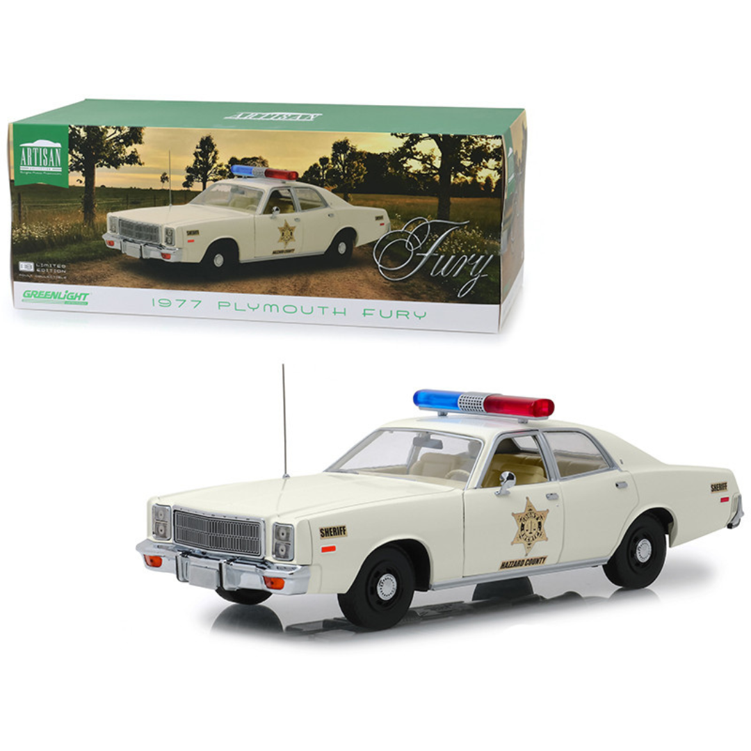 1977 Plymouth Fury "Hazzard County Sheriff" 1/18 Diecast Model Car by Greenlight