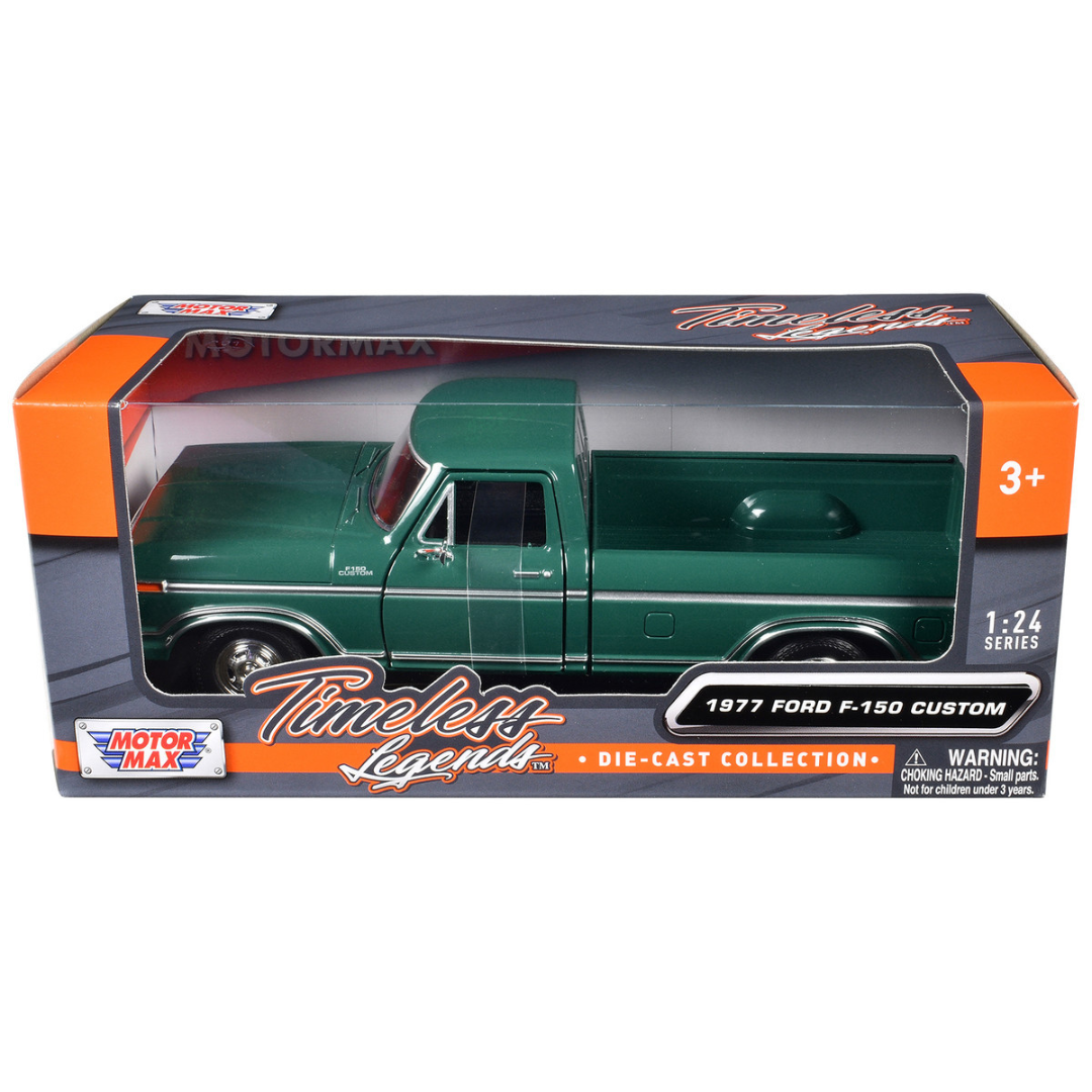 1977 Ford F-150 Custom Pickup Truck Green "Timeless Legends" Series 1/24 Diecast Model Car