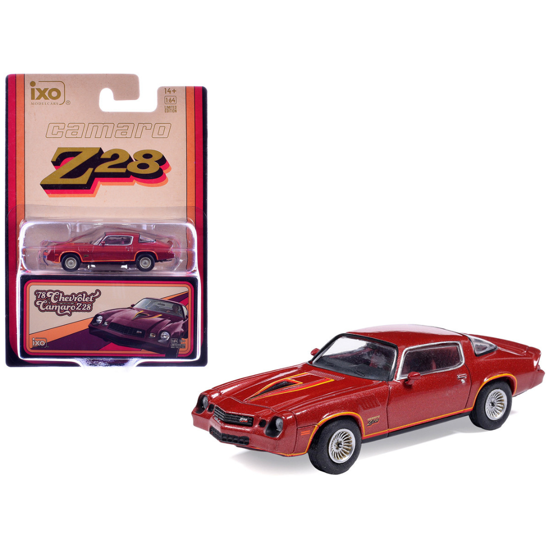 1978 Chevrolet Camaro Z28 Carmine Red Metallic with Red Interior 1/64 Diecast Model Car