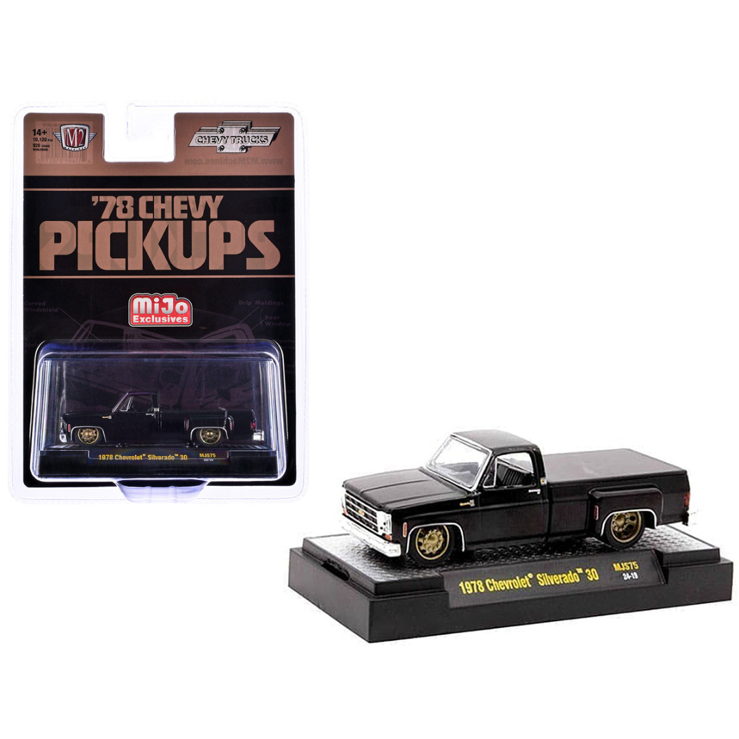 1978 Chevrolet Silverado 30 Pickup Truck Black Limited Edition 1/64 Diecast Model Car