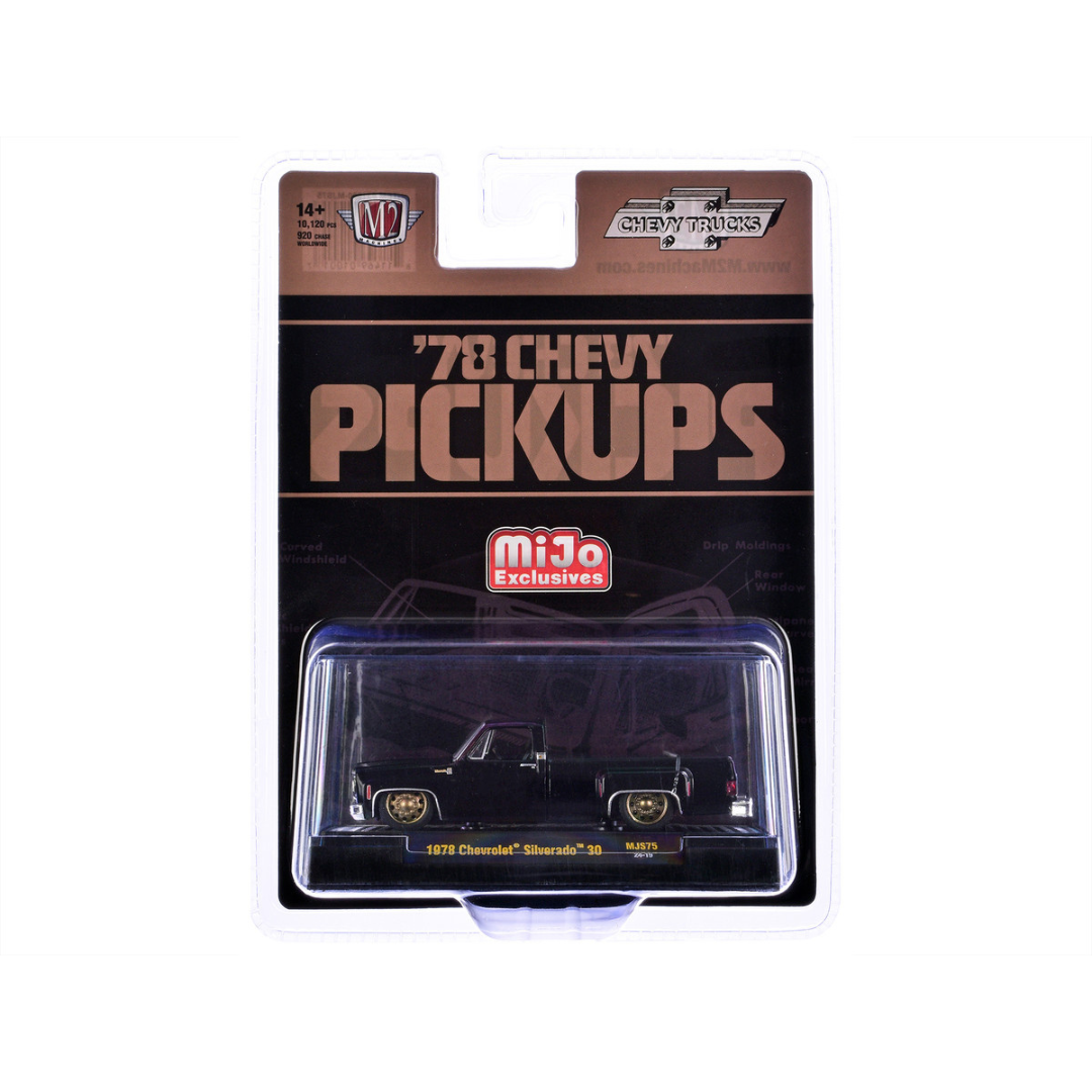 1978 Chevrolet Silverado 30 Pickup Truck Black Limited Edition 1/64 Diecast Model Car