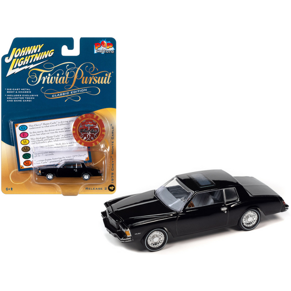 1979 Chevrolet Monte Carlo Black "Trivial Pursuit" 1/64 Diecast Model Car by Johnny Lightning