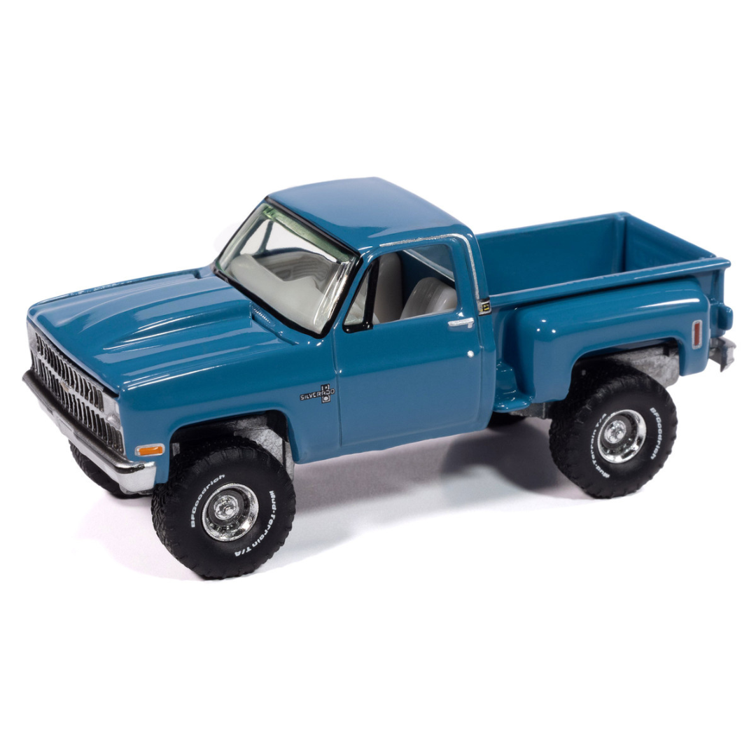 1981 Chevrolet Silverado Stepside Pickup Truck Blue "Muscle Trucks" Series 1/64 Diecast Model Car