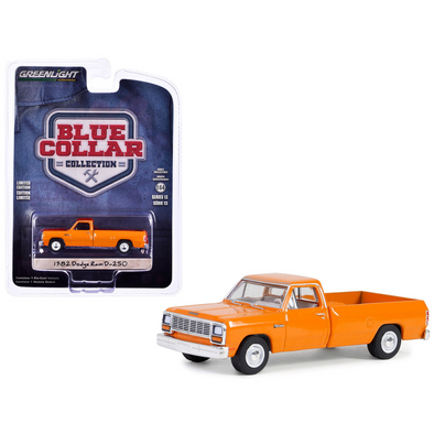 1982 Dodge Ram D-250 Pickup Truck DOT Orange "Blue Collar Collection" Series 13 1/64 Diecast Model Car
