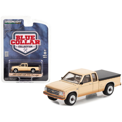 1983-chevrolet-s-10-durango-pickup-truck-tan-and-bed-cover-1-64-diecast