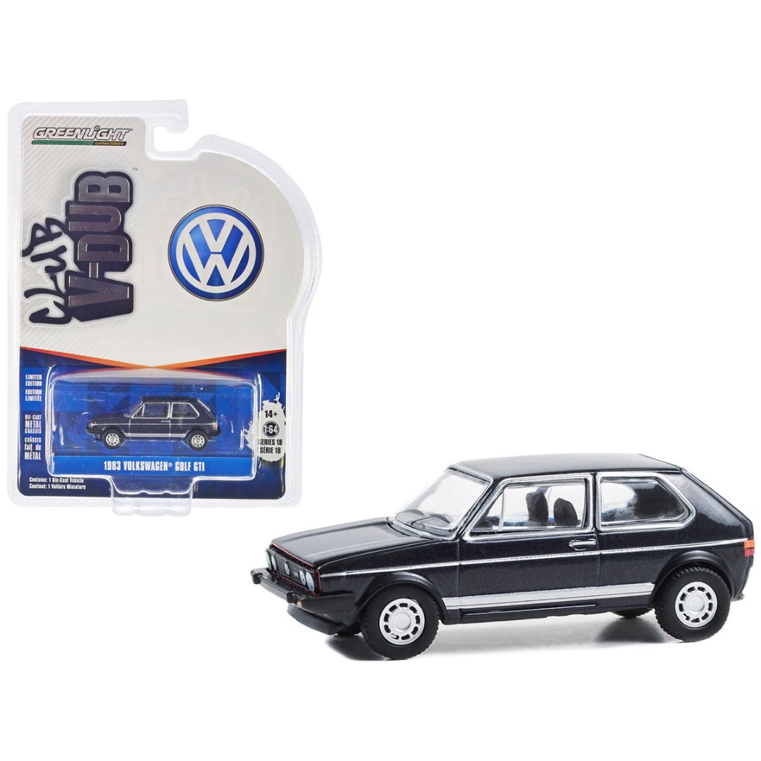 1983 Volkswagen Golf GTi Helios Blue Metallic "Club Vee-Dub" Series 18 1/64 Diecast Model Car